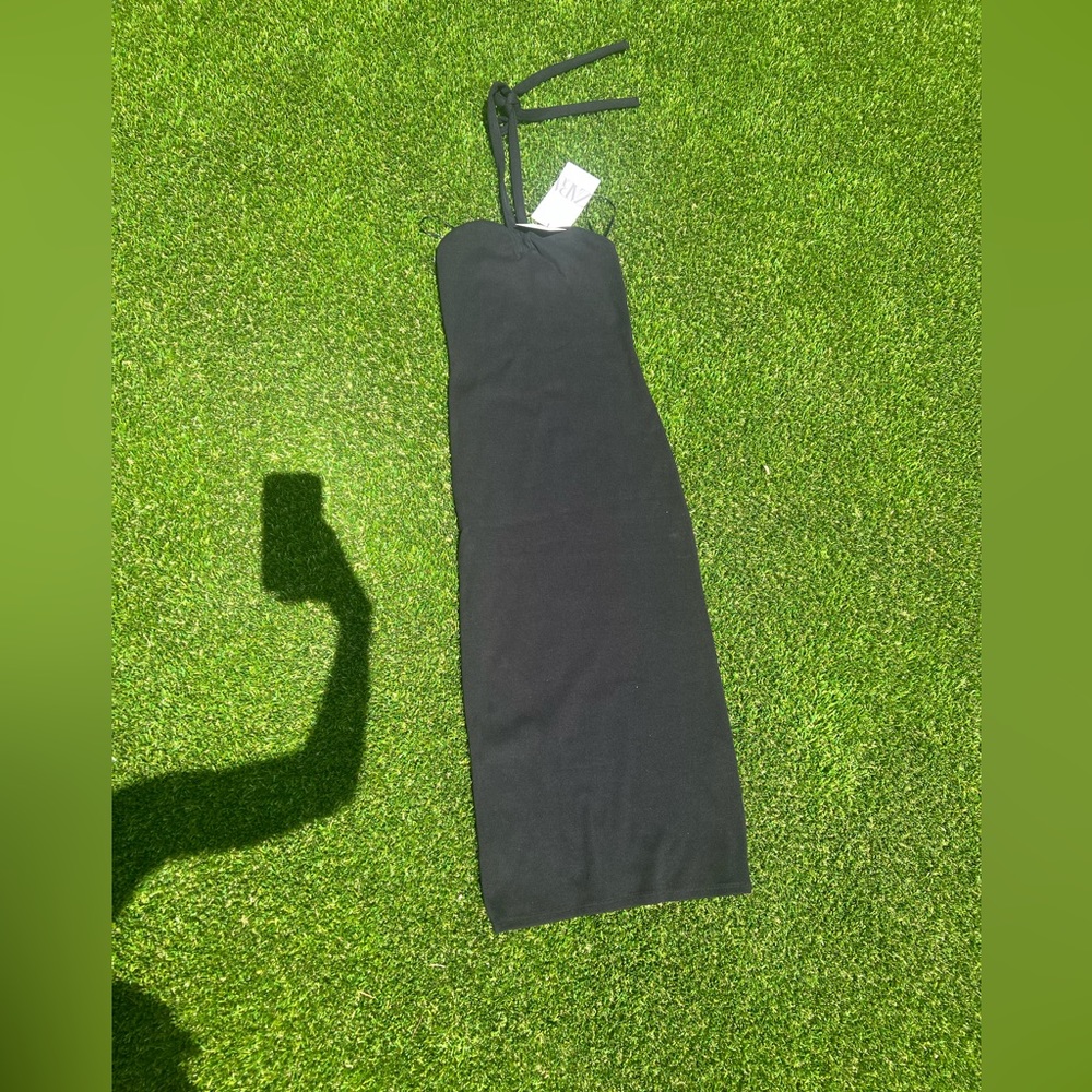 Zara midi dress with neck tie